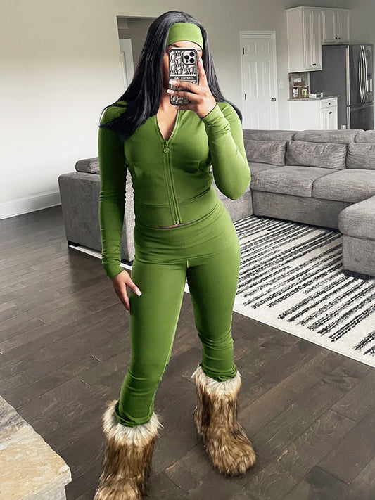 Athleisure Fleece-Lined Jacket & Pants Set - ECHOINE