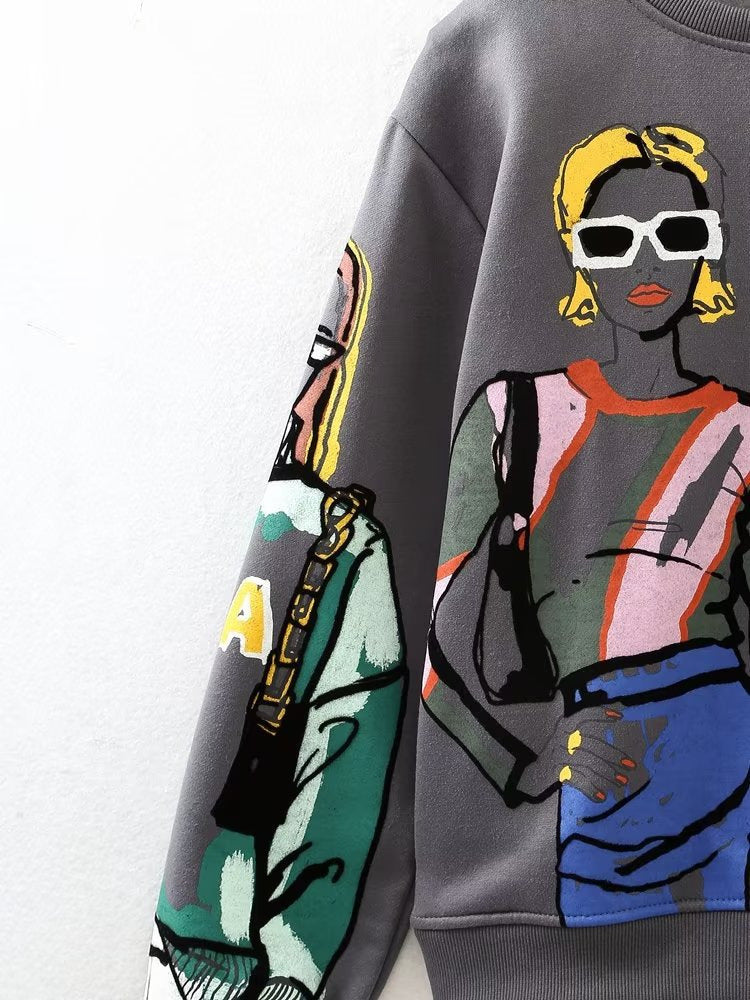 Graphic Printed Sweatshirt - ECHOINE