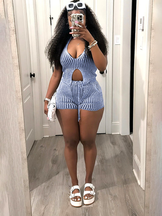 Knit Halter Top & Shorts Set - ECHOINE