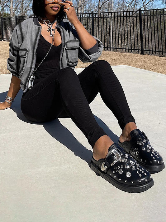 Buckle Slip On Slides - ECHOINE