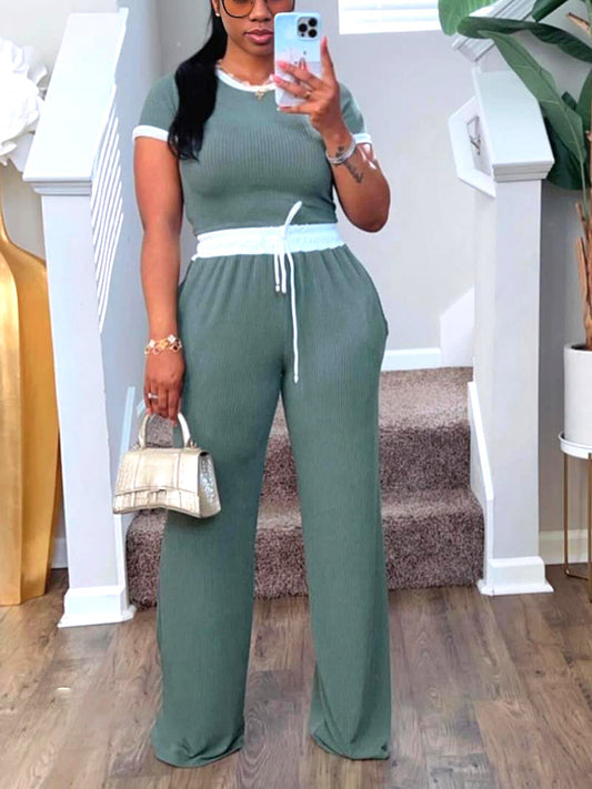 Ribbed Color Contrast Set - ECHOINE