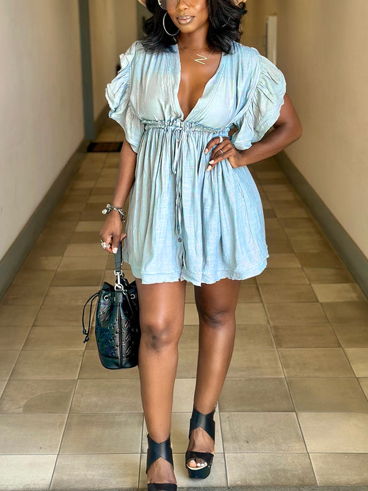 Boho Cotton Mini Dress - ECHOINE