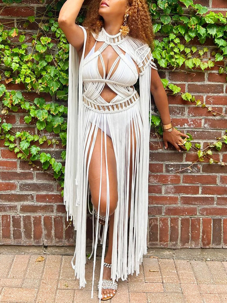 Fringe Beach Maxi Cover-Up - ECHOINE