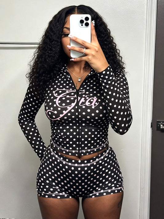 Graphic Hoodie & Shorts Set