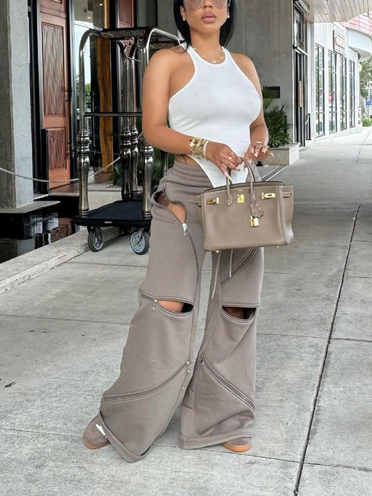 Pantalon de survêtement zippé