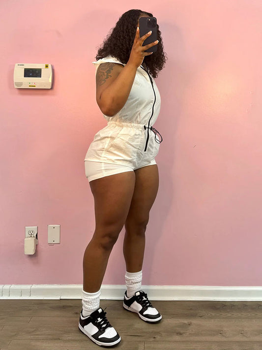 Sleeveless Zip Hoodie Romper