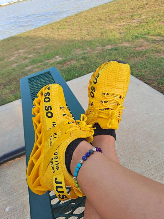 Letter Knit Sneakers - ECHOINE