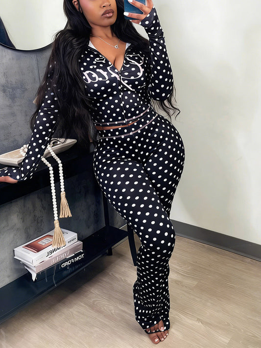 Graphic Hoodie & Flare Pants Set