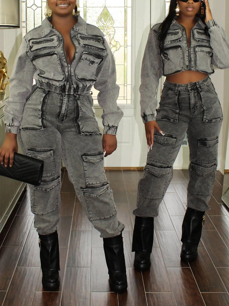 Cargo Denim Set - ECHOINE