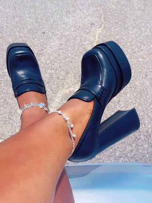 Mocassins à plateforme en cuir