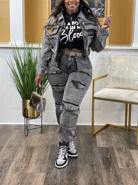 Cargo Denim Set - ECHOINE