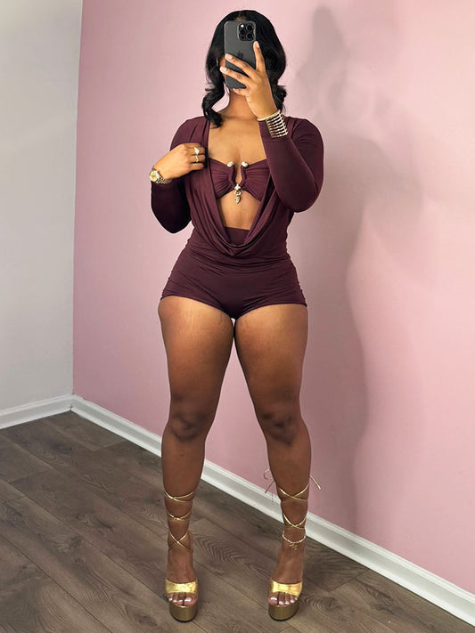 Sultry Plunge Romper