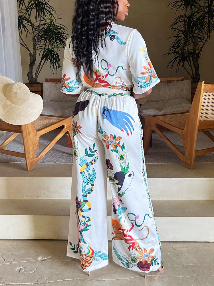 Blossom Cotton Linen Pants Set - ECHOINE