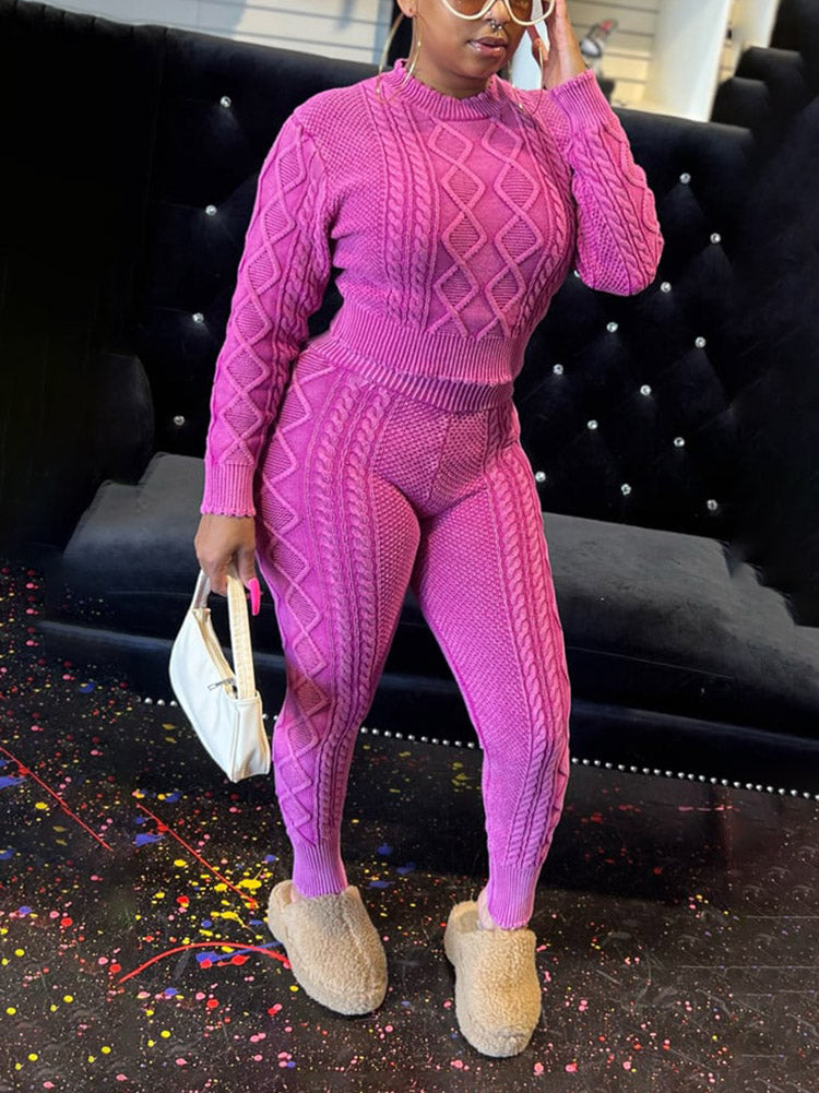 Cozy Cable Knit Sweater Set - ECHOINE