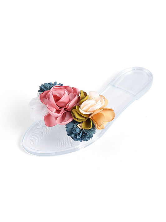 Full Bloom Clear Jelly Sandals - ECHOINE
