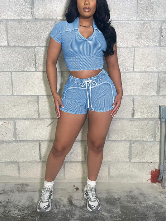 Ensemble haut court et short minéral