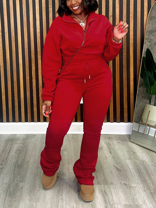 Half Zip Sweatshirt & Jogger Set - ECHOINE