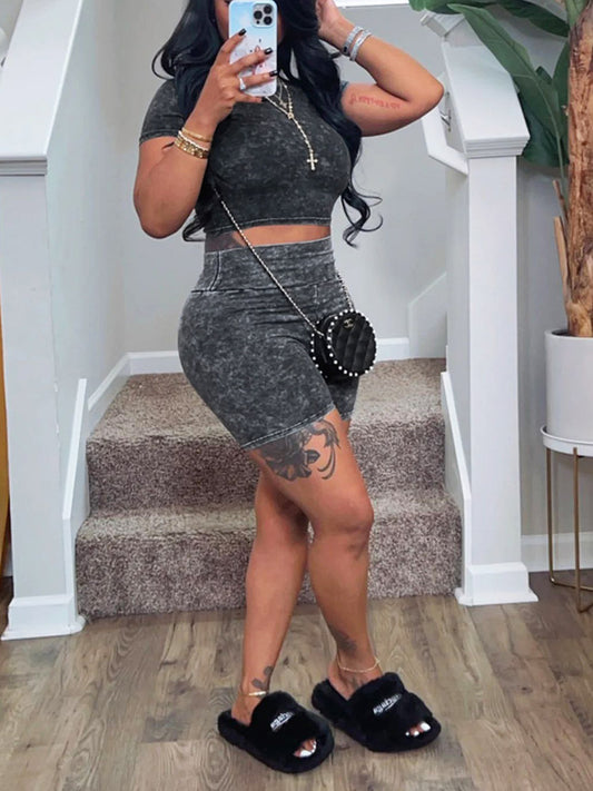 Wash Biker Shorts Set - ECHOINE