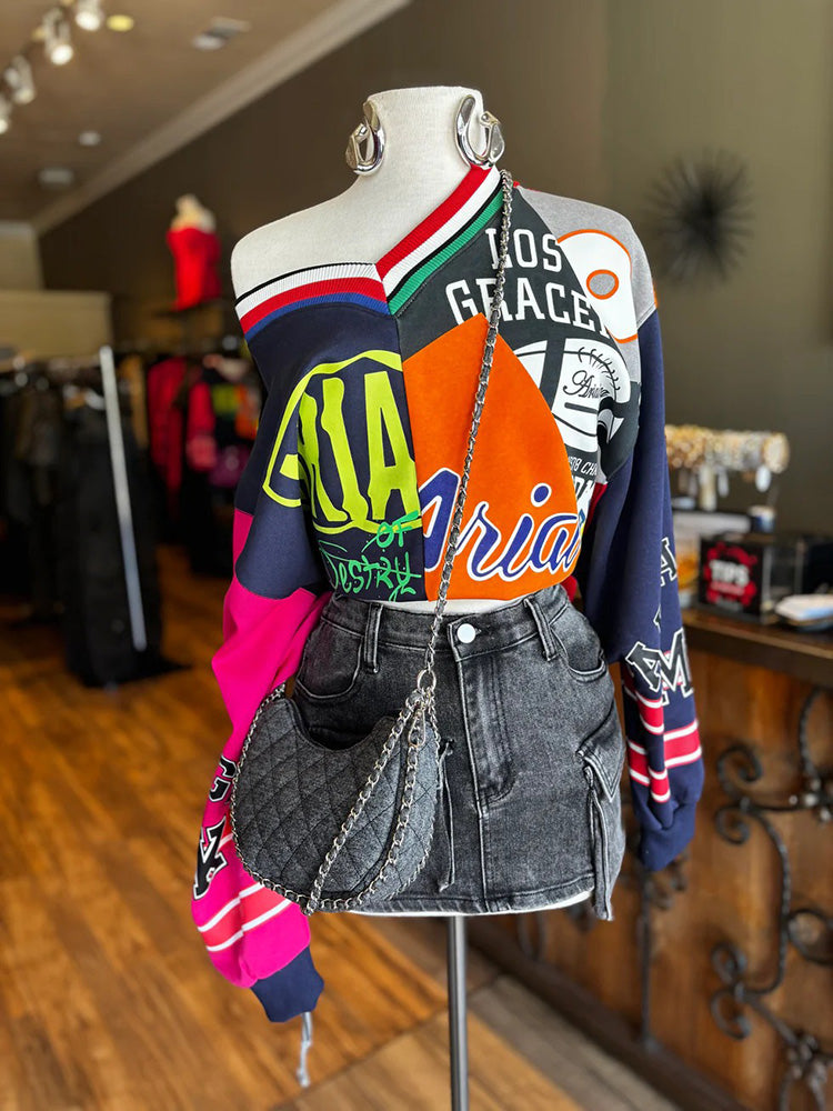 Colorblock Graphic Sweatshirt - ECHOINE