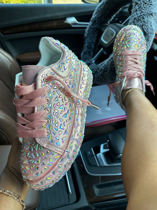 Crystal Embellished Sneakers - ECHOINE