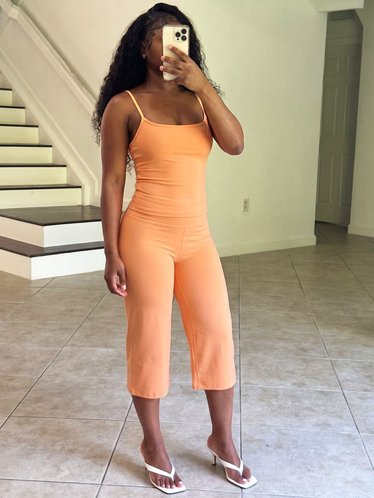 Soft Cami Top & Wide Capri Pants Lounge Set