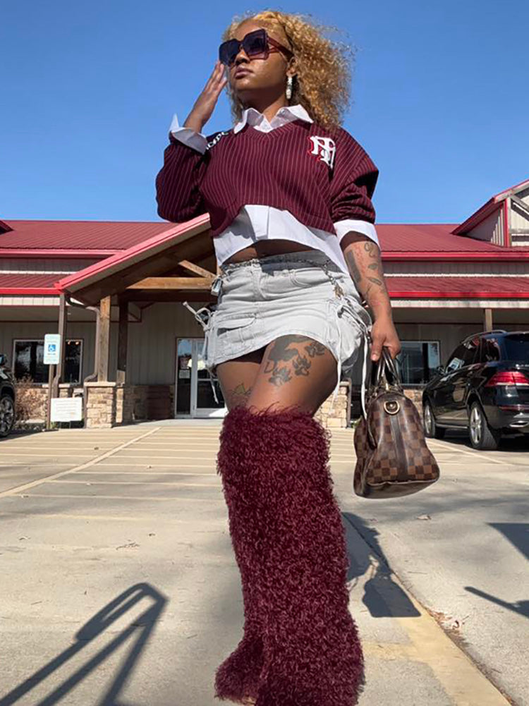 Thigh High Mongolian Fur Boots