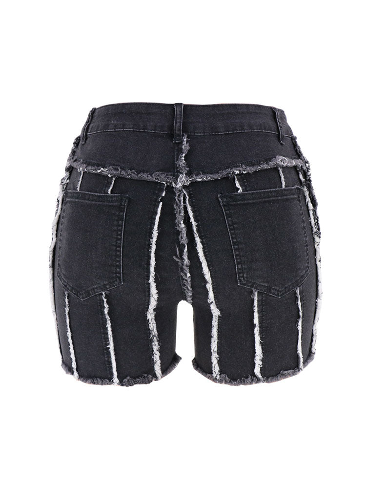 Denim Cropped Jacket & Short Set - ECHOINE