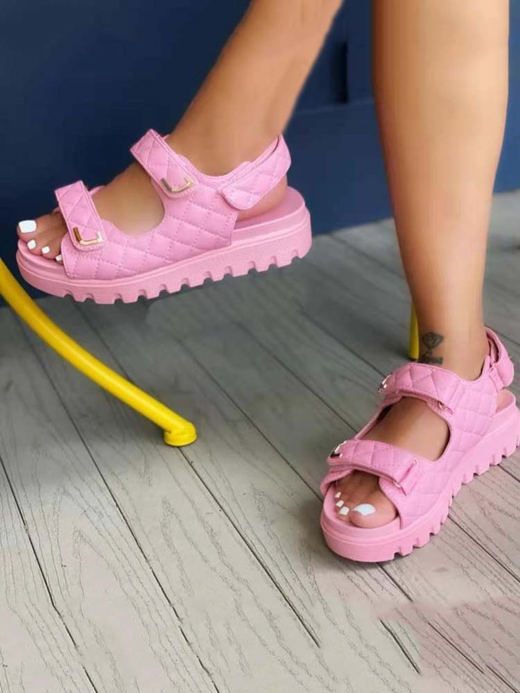 Velcro Thick Sole Sandals - ECHOINE