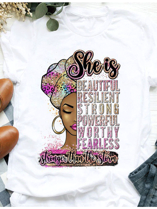 Figure Letter Casual Tee - ECHOINE