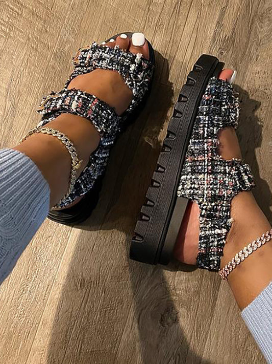 Velcro Thick Sole Sandals - ECHOINE