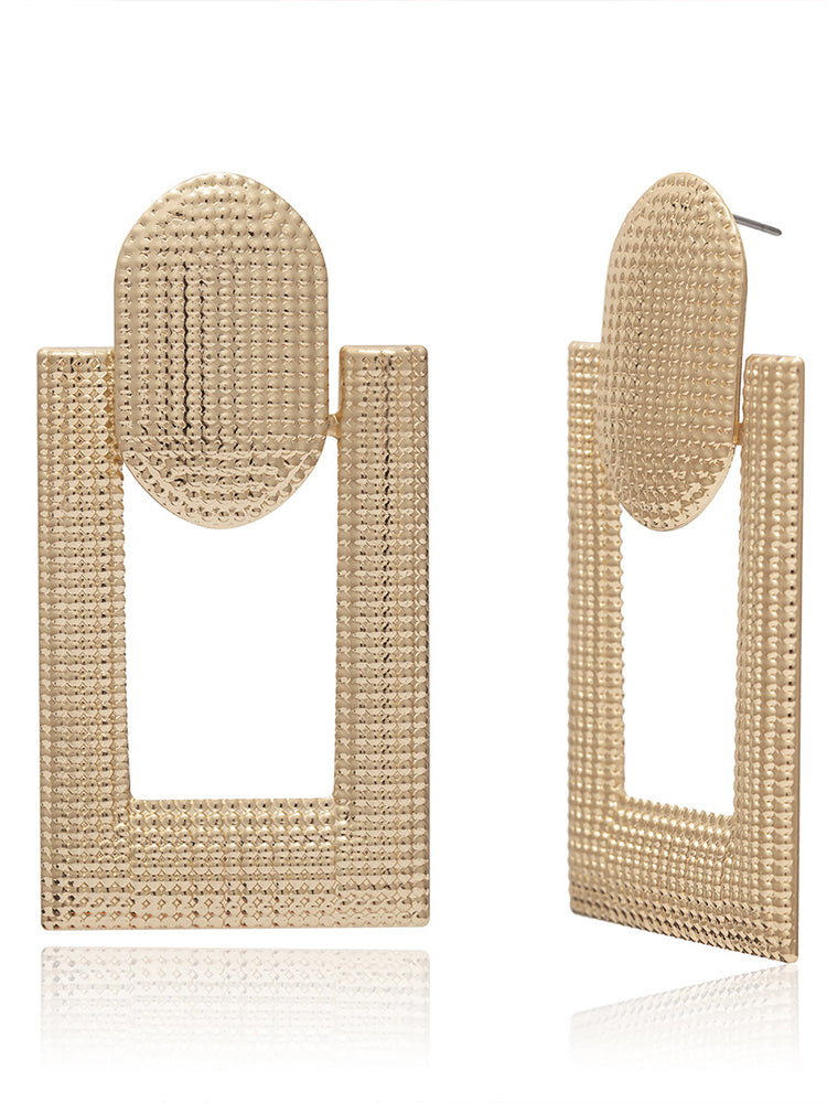 Square Dangling Hollow Earrings - ECHOINE