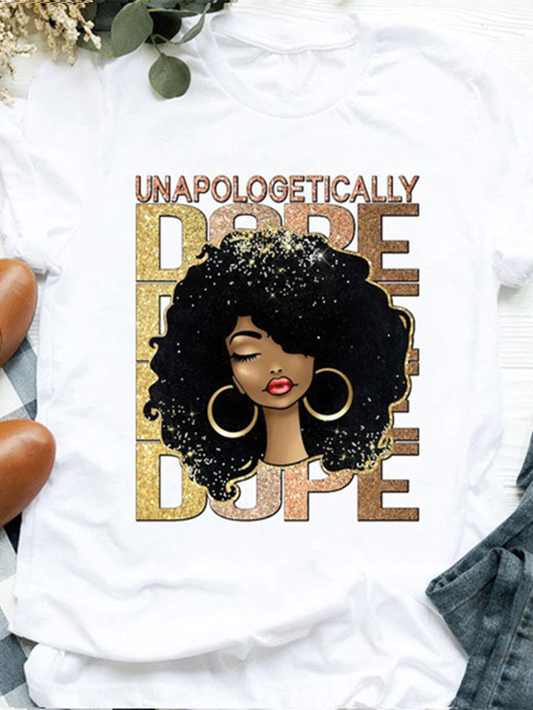 Figure Letter Casual Tee - ECHOINE