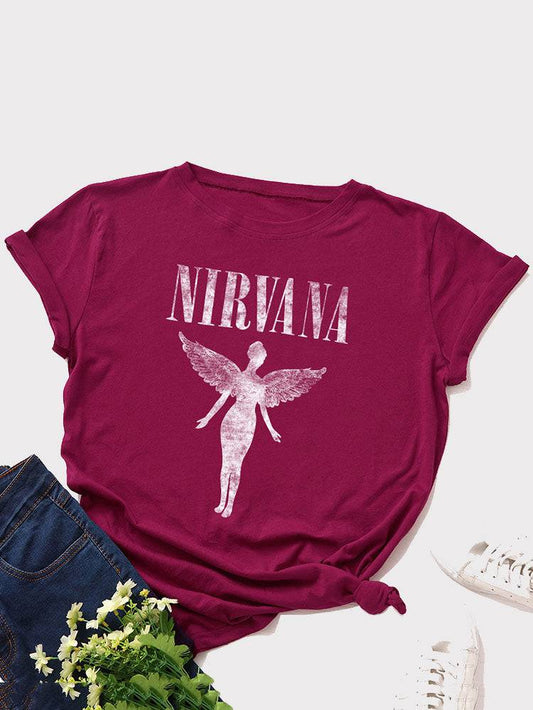 Nirvana Wings Cotton Tee - ECHOINE