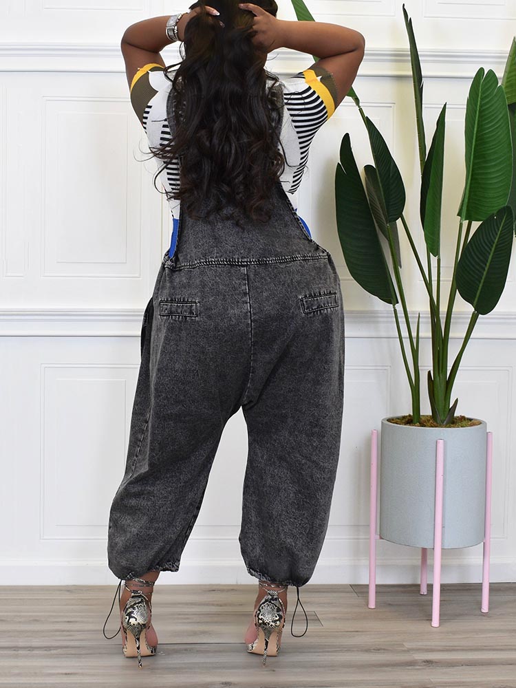 Denim Loose Overalls - ECHOINE