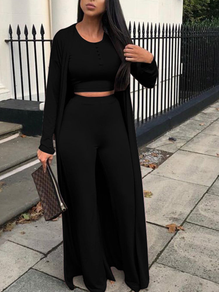 3PC Casual Solid Colors Sets - ECHOINE