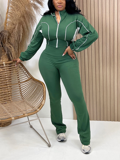 Ensemble veste vibrante et pantalon évasé