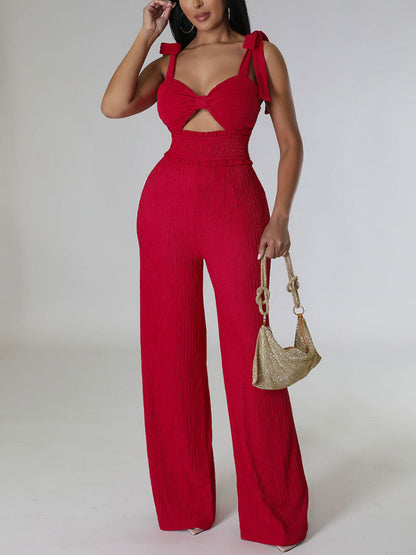 Tie Shoulder Jumpsuit - ECHOINE