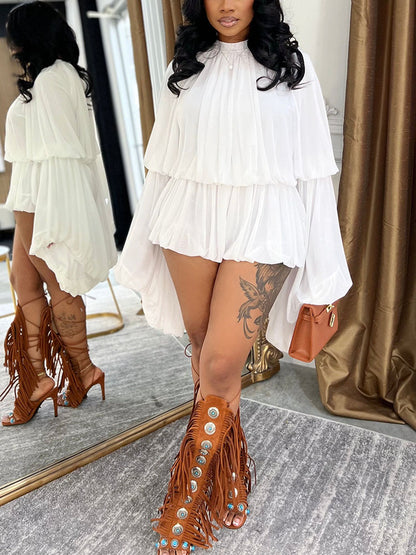 Dream Ruffle Draped Romper