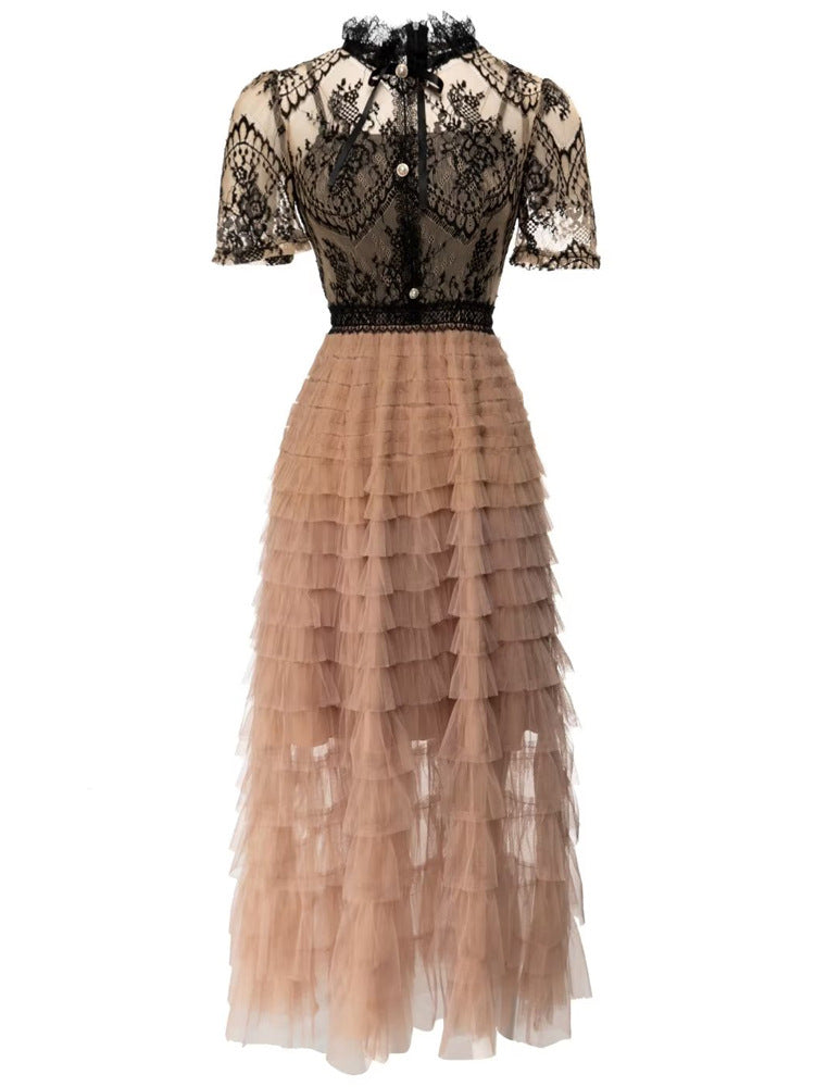 Lace Ruffle Tulle Dress - ECHOINE