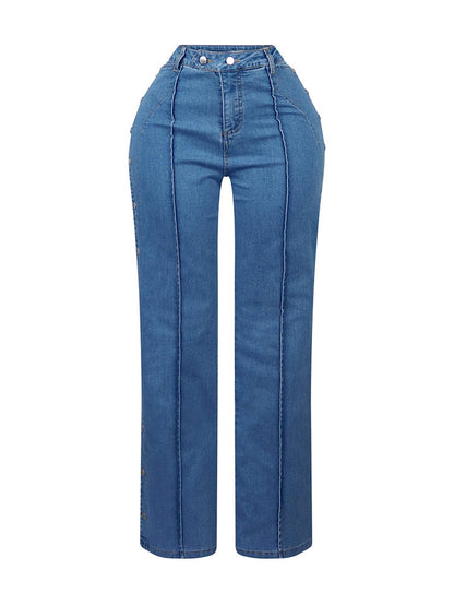 Flare Snap Button Jeans