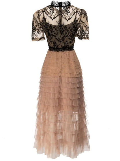 Lace Ruffle Tulle Dress - ECHOINE