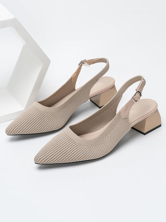 Knitted Pointed Toe Pumps