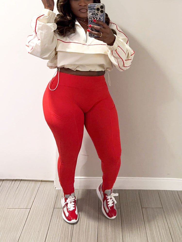 Athletic Jacket & Leggings Track Set