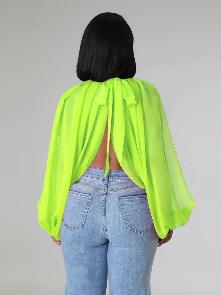 Chiffon Slit Asymmetric Top - ECHOINE