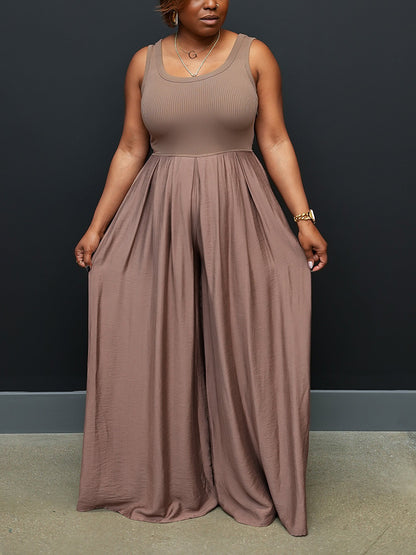 Ribbed Tank Wide-Leg Jumpsuit