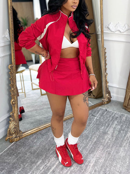 Windbreaker Jacket & Skirt Set