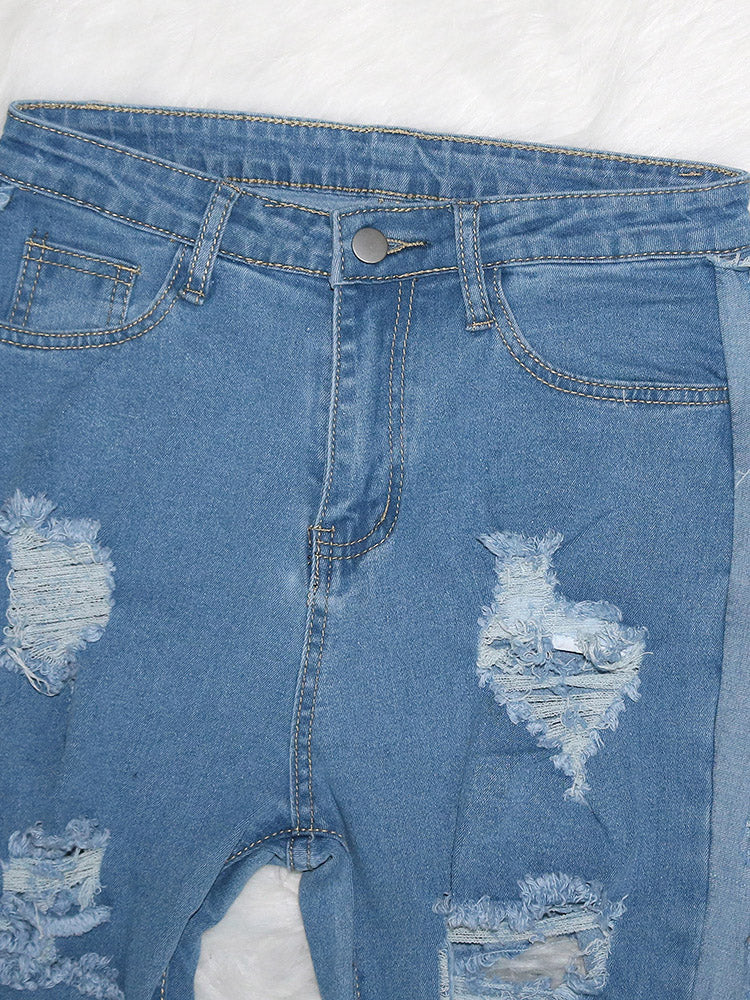 Ripped Fringe Jeans - ECHOINE