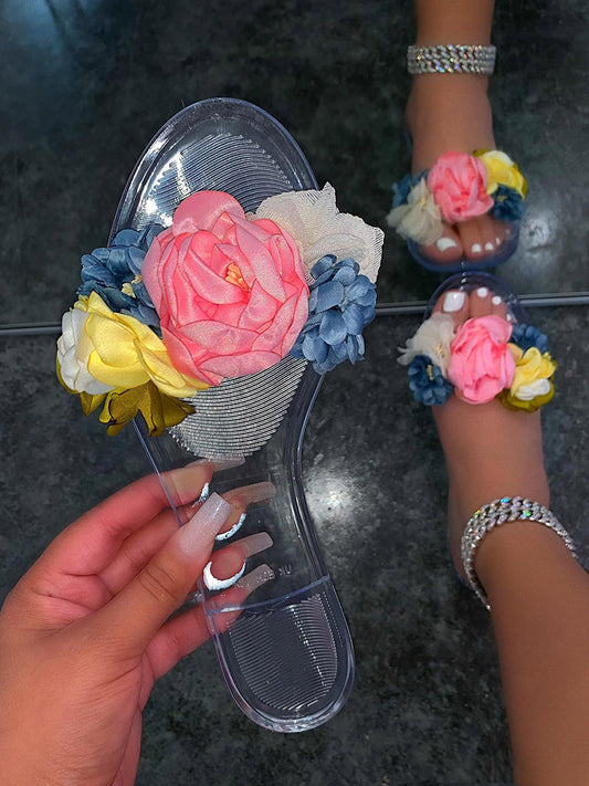 Full Bloom Clear Jelly Sandals