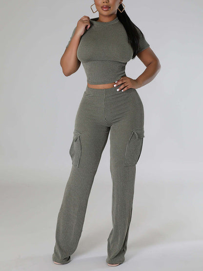 Ribbed Solid 2PC Set