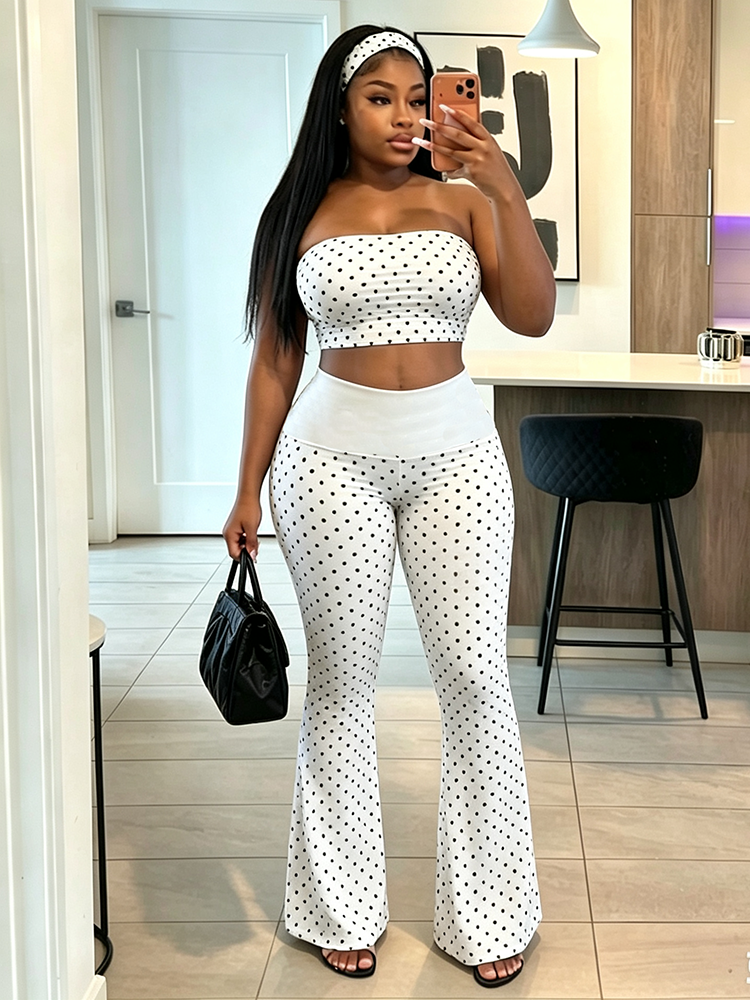 Brunch Polka Dot Pant Set W/Headband